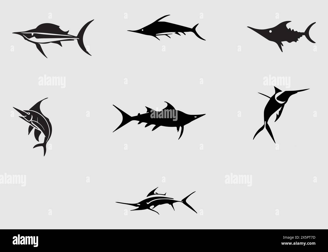 Minimal stylish Black Marlin icon illustration design Stock Vector