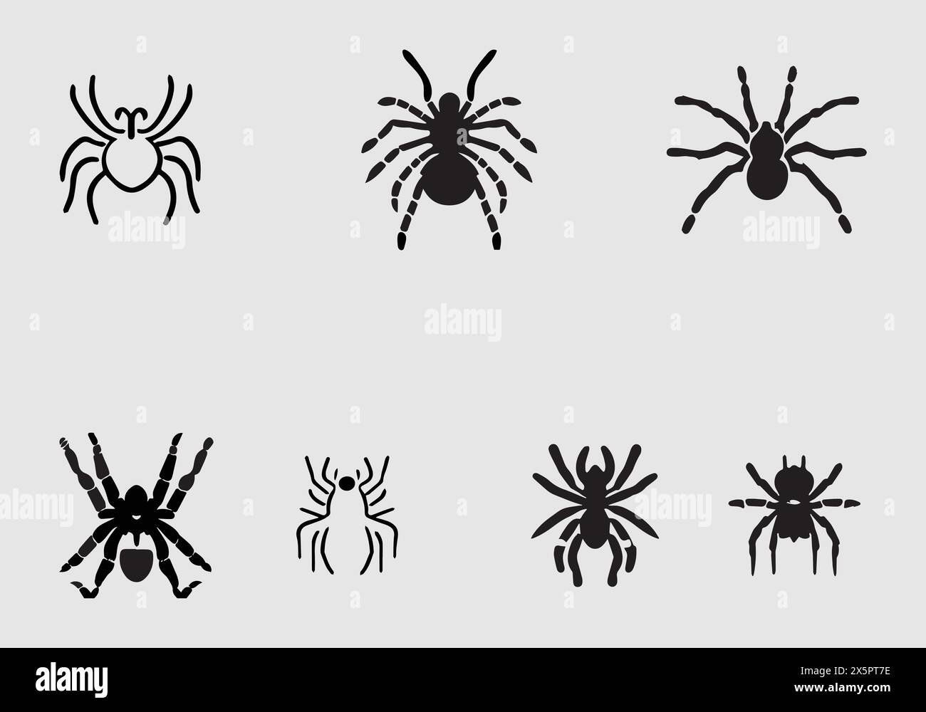Minimal stylish Black Tarantula icon illustration design Stock Vector