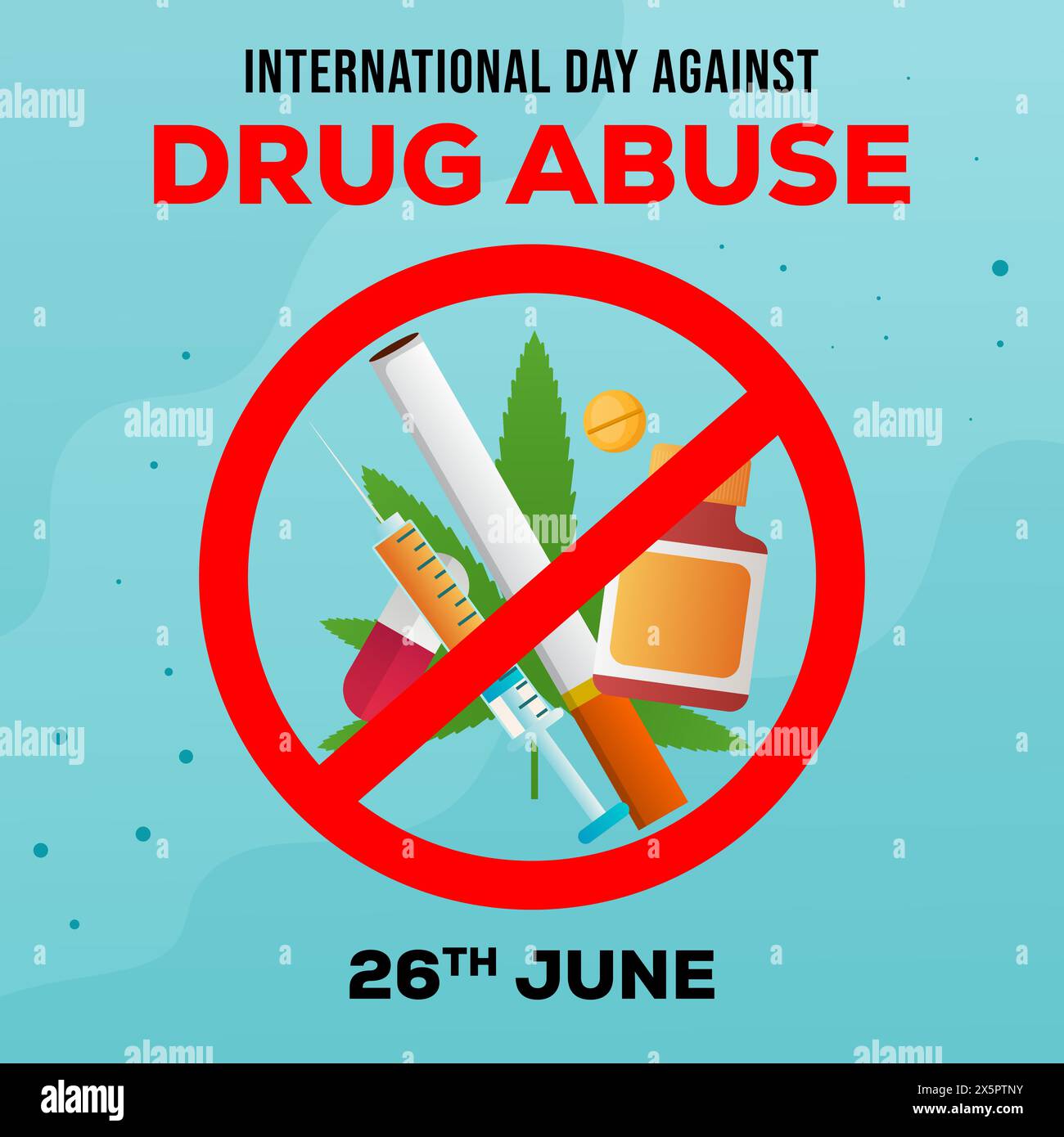 international day against drug abuse illustration design Stock Vector