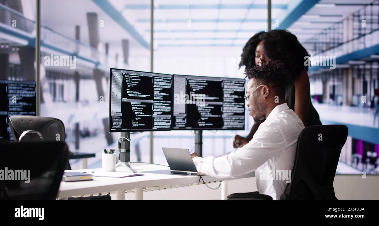 Agile Pair Programming And Extreme Coding. Business Software Stock Photo