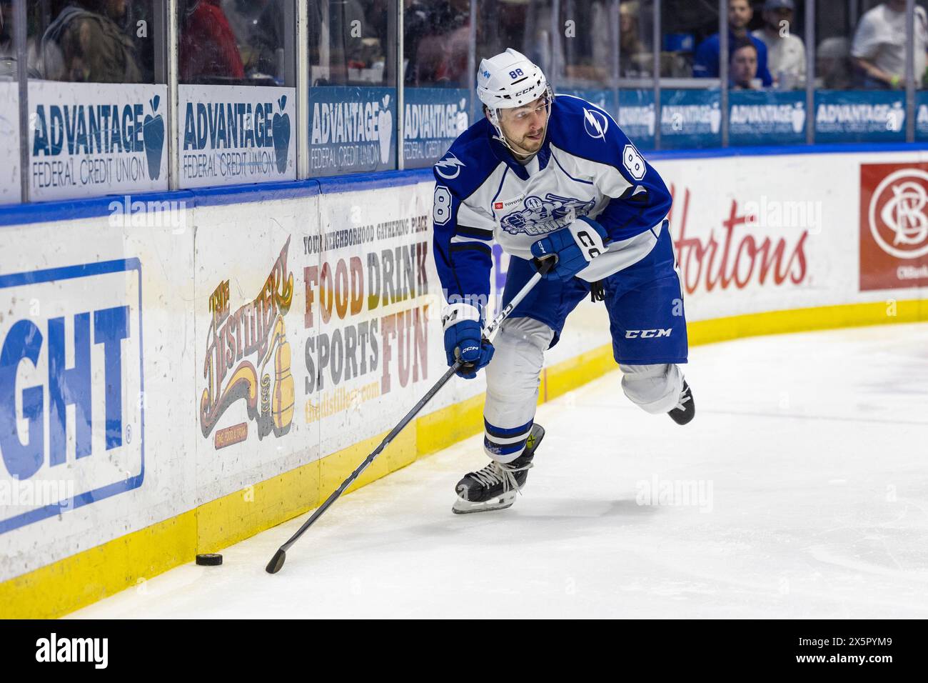 May 10th, 2024: Syracuse Crunch forward Niko Huuhtanen (88) skates in the first period against the Rochester Americans. The Rochester Americans hosted the Syracuse Crunch in Game 5 of the American Hockey League Northeast Division Semifinals at Blue Cross Arena in Rochester, New York. (Jonathan Tenca/CSM) Credit: Cal Sport Media/Alamy Live News Stock Photo