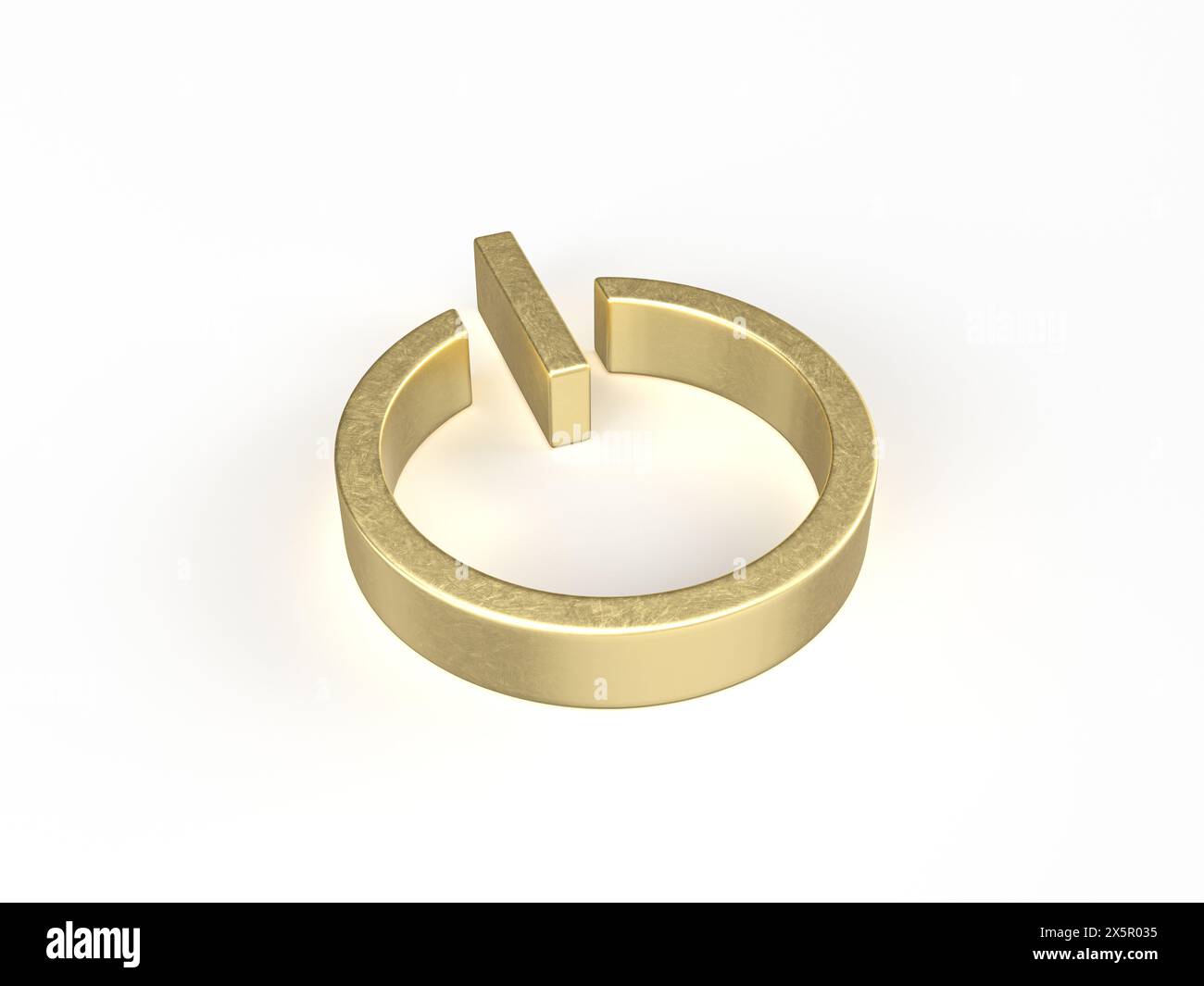 Gold power symbol on a white background. 3d illustration Stock Photo ...