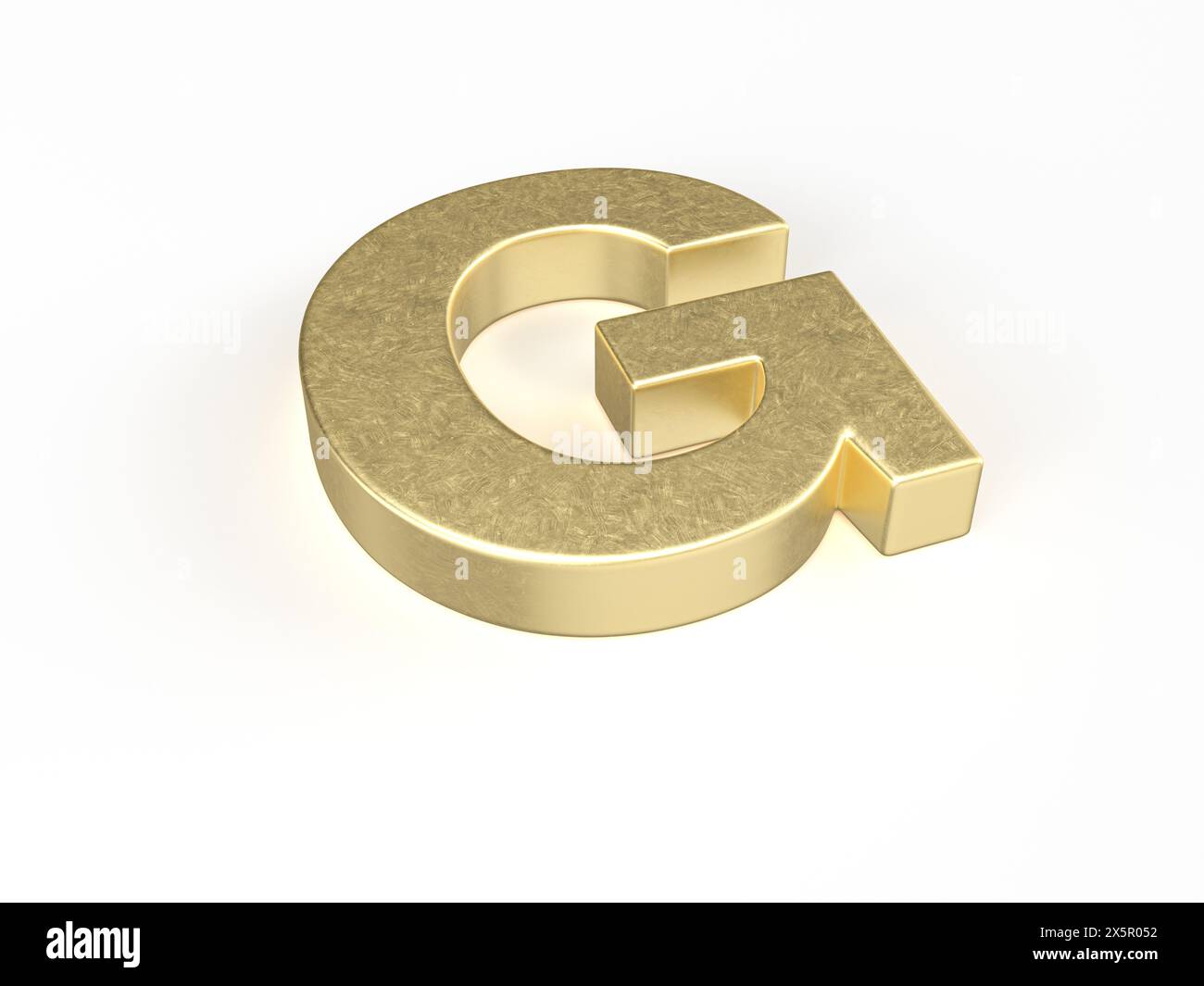 Gold letter G on a white background. 3d illustration. Stock Photo