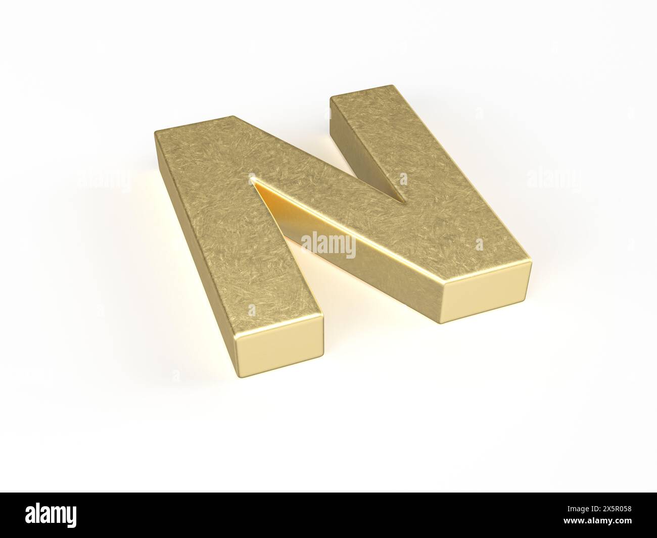 Gold letter N on a white background. 3d illustration Stock Photo - Alamy