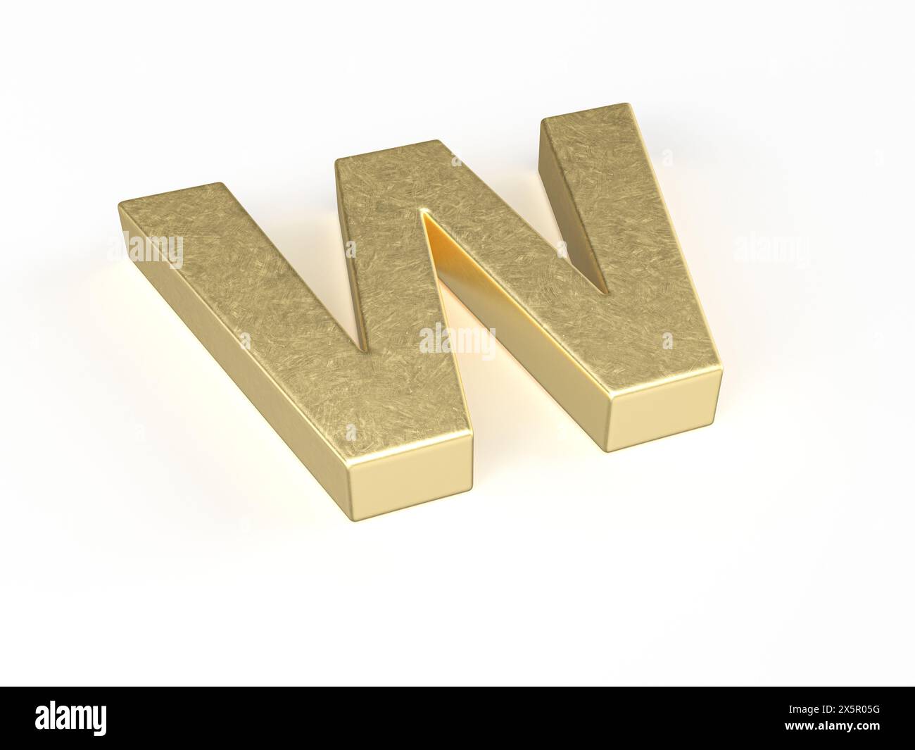 Gold letter W on a white background. 3d illustration Stock Photo - Alamy