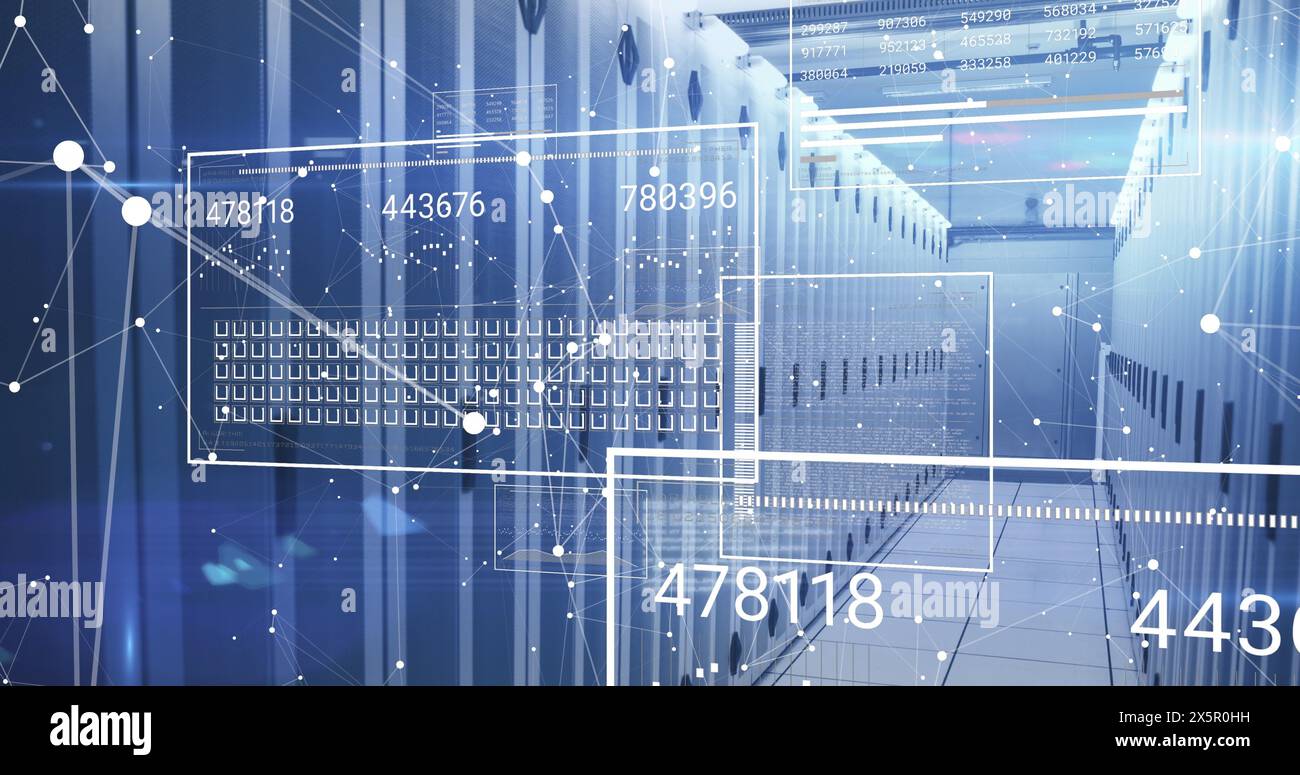 Image of data processing over computer servers Stock Photo