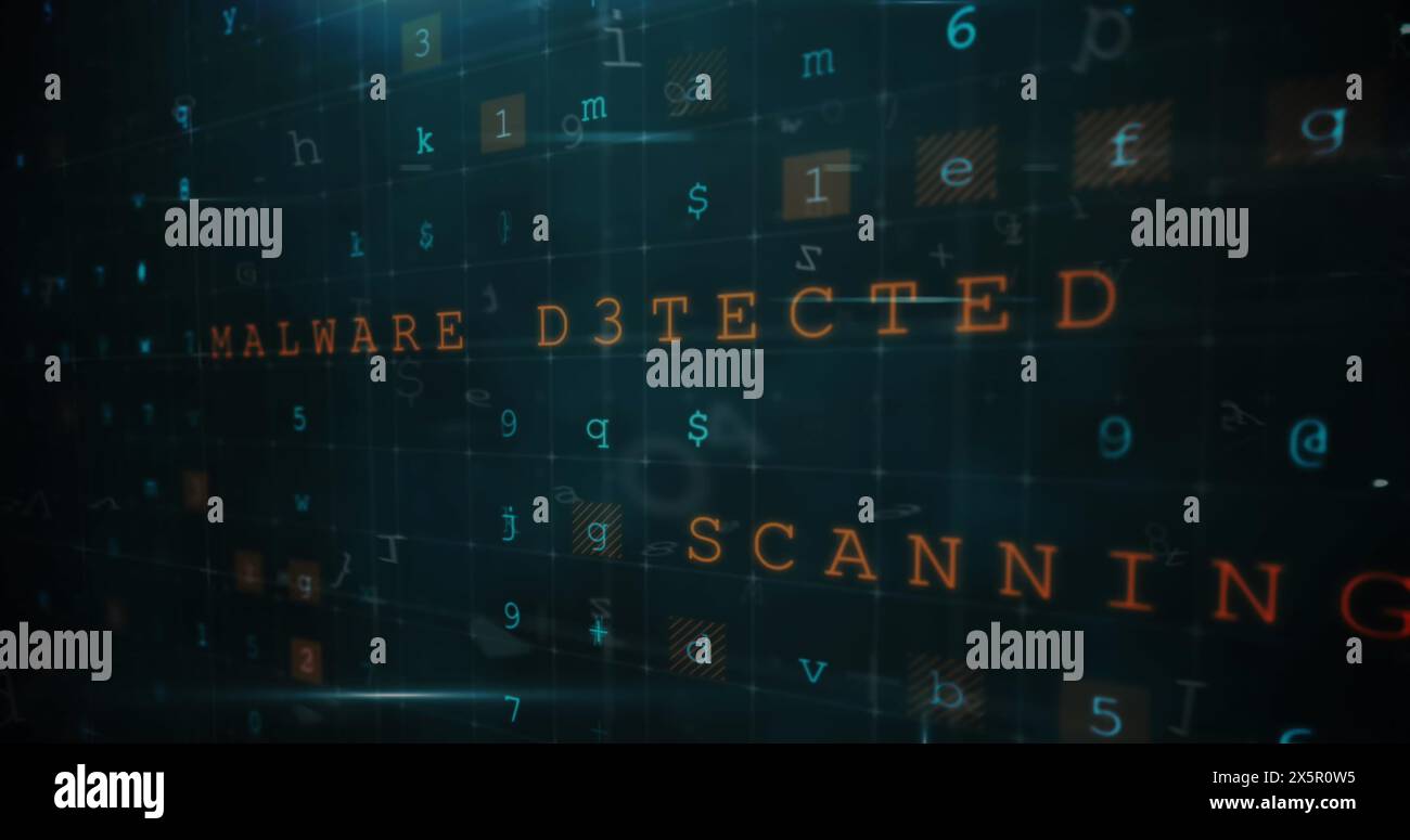 Image of cyberattack text, data processing over security padlock Stock Photo