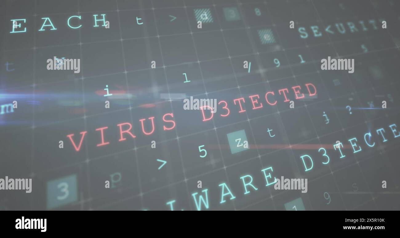 Image of cyberattack text, data processing over security padlock Stock Photo