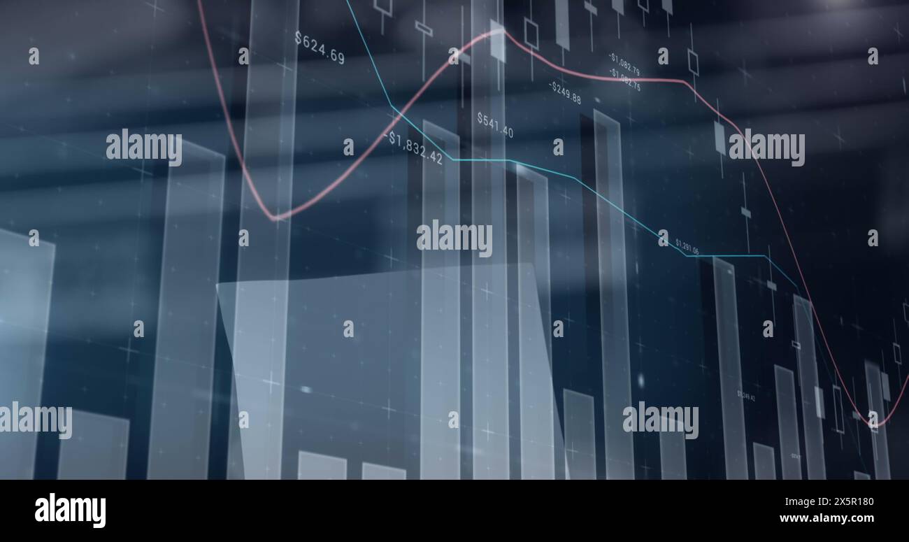 Image of statistics and financial data processing Stock Photo