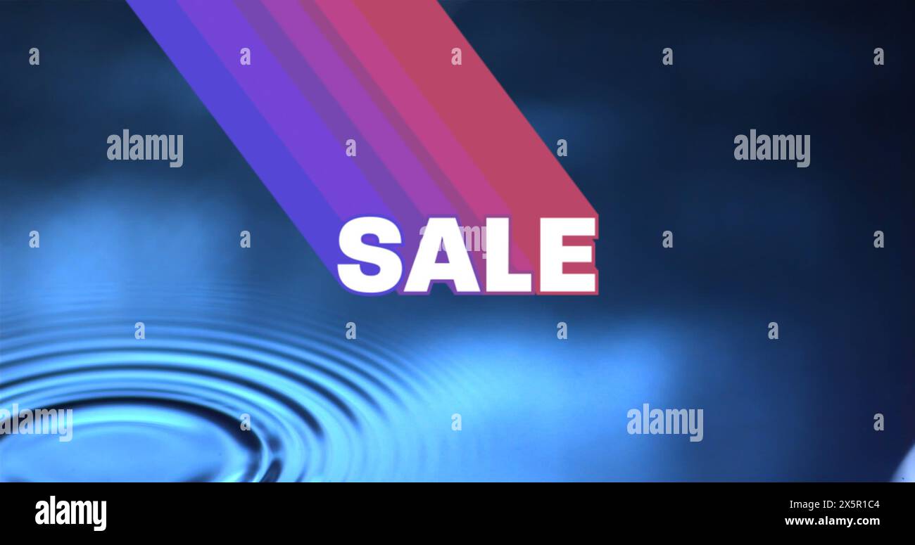 Image of sales text over water drop Stock Photo