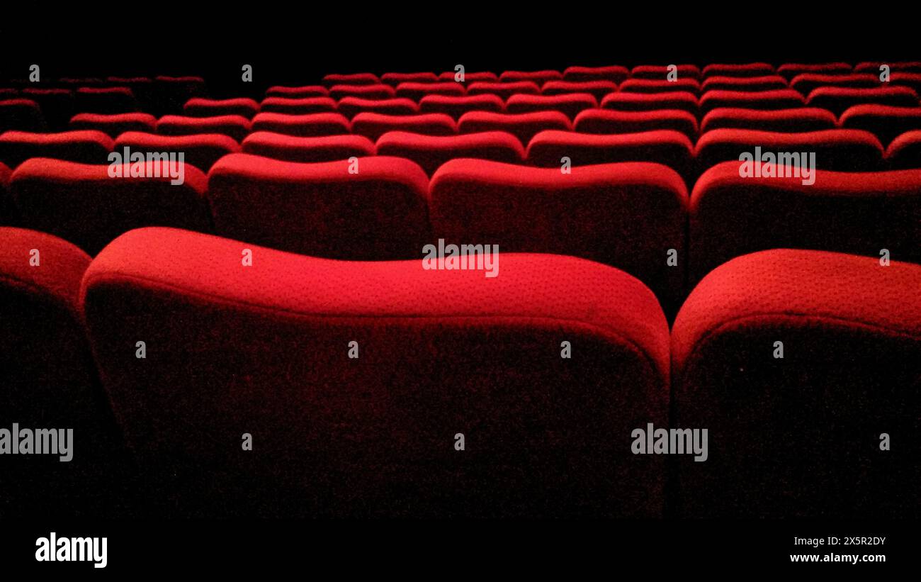 red seats in the cinema Stock Photo