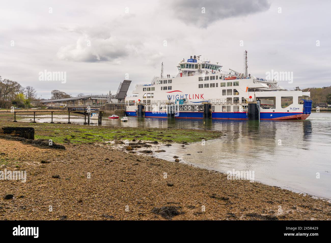 Fishbourne, Isle of Wight, England, UK - April 16, 2023: A ferry in the harbour Stock Photo