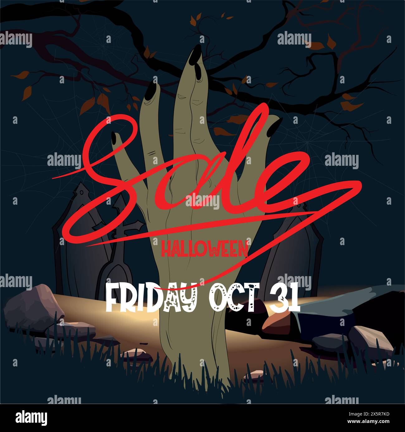 Halloween vertical background with pumpkin, haunted house and full moon. Flyer or invitation template for Halloween party. Vector illustration. Stock Vector