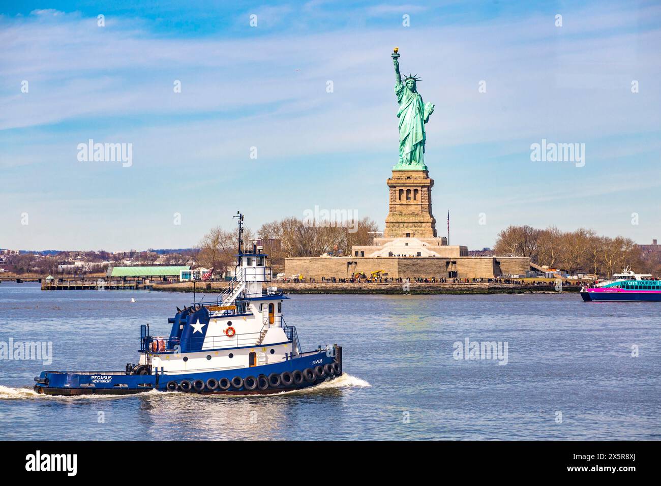 Statue of Liberty Statue of Liberty on Liberty Island in New York harbour, New York City Stock Photo