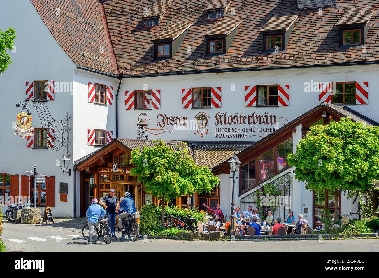 Brewery inn, Irseer Klosterbraeu, Irsee, Bavaria, Germany Stock Photo