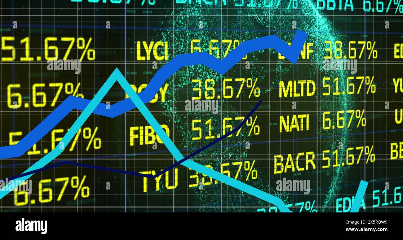 Image of statistics and financial data processing Stock Photo