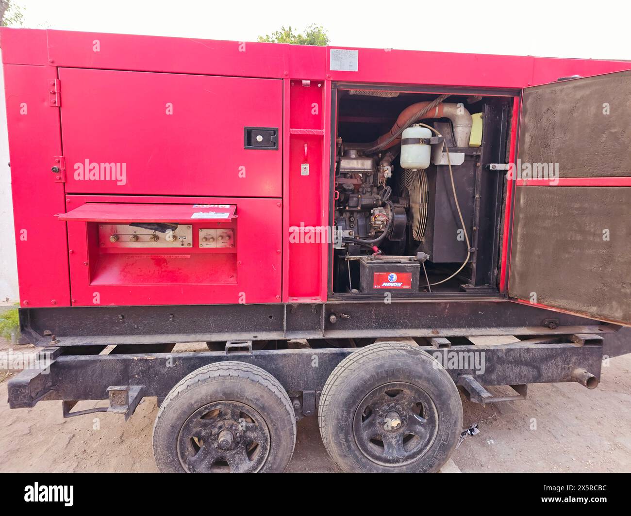 Cairo, Egypt, April 24 2024 Mobile electric generator, a device that