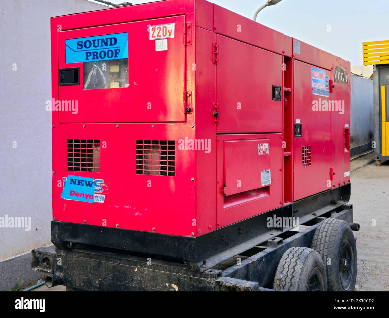 Cairo, Egypt, April 24 2024 Mobile electric generator, a device that