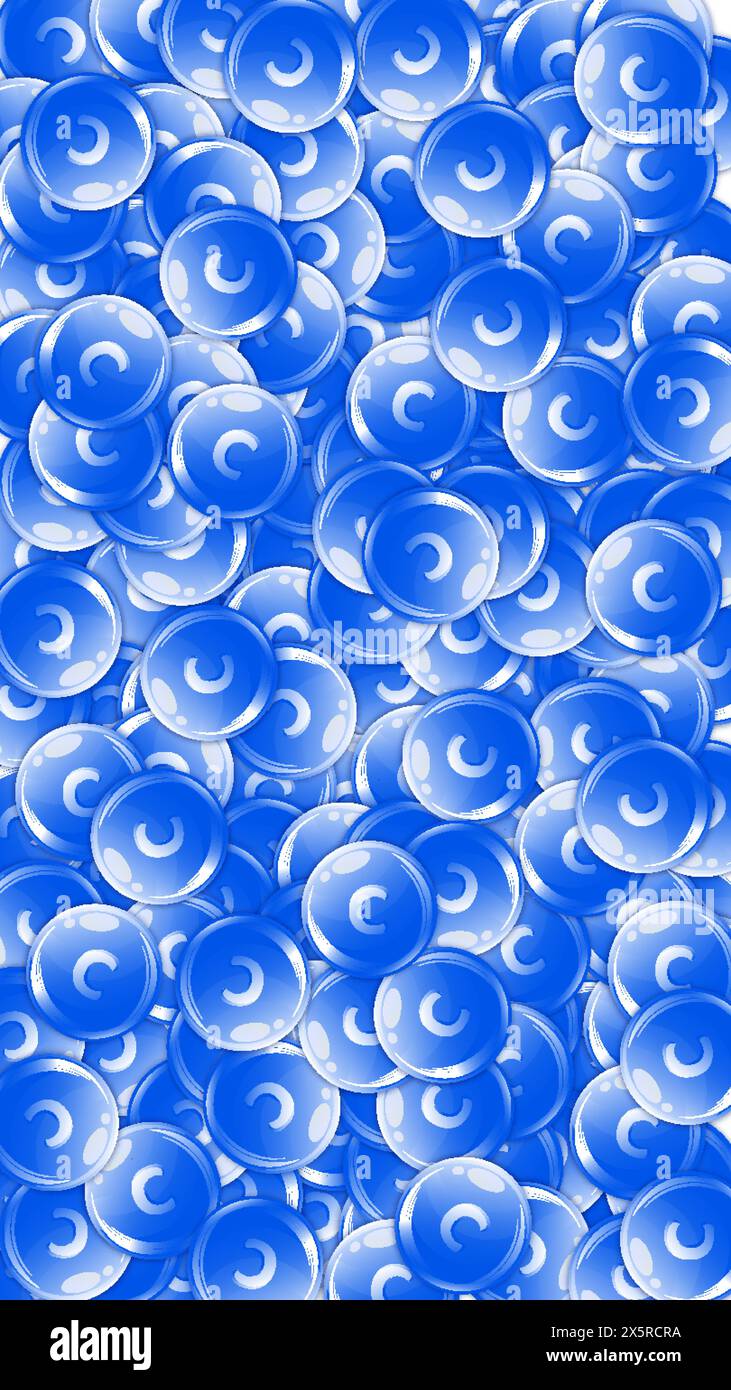 Vitamin C round capsules scattered randomly. Beauty treatment and ...