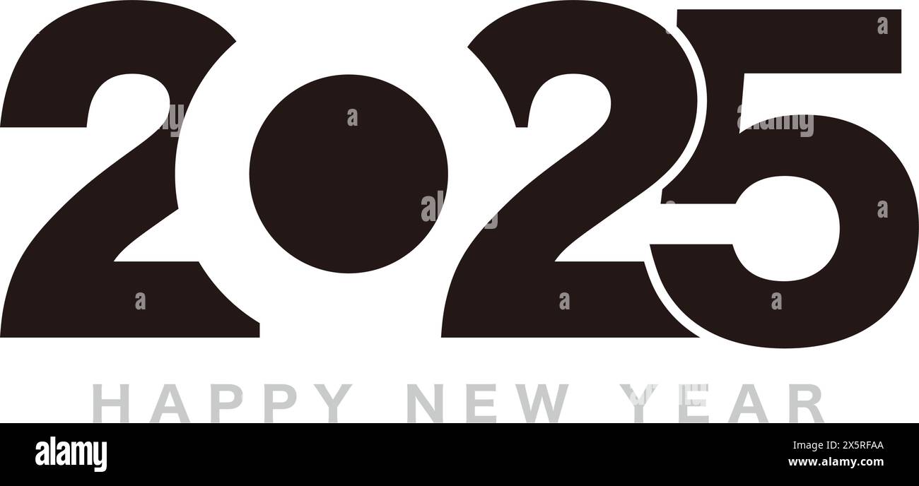 The Year 2025 New Year’s Greeting Symbol Logo. Vector Illustration Isolated On A White