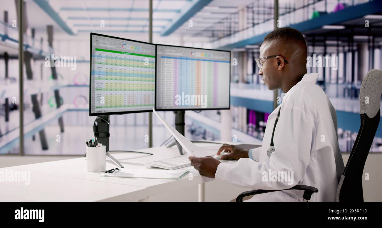 Medical Coding Bill And Billing Codes Spreadsheets Stock Photo