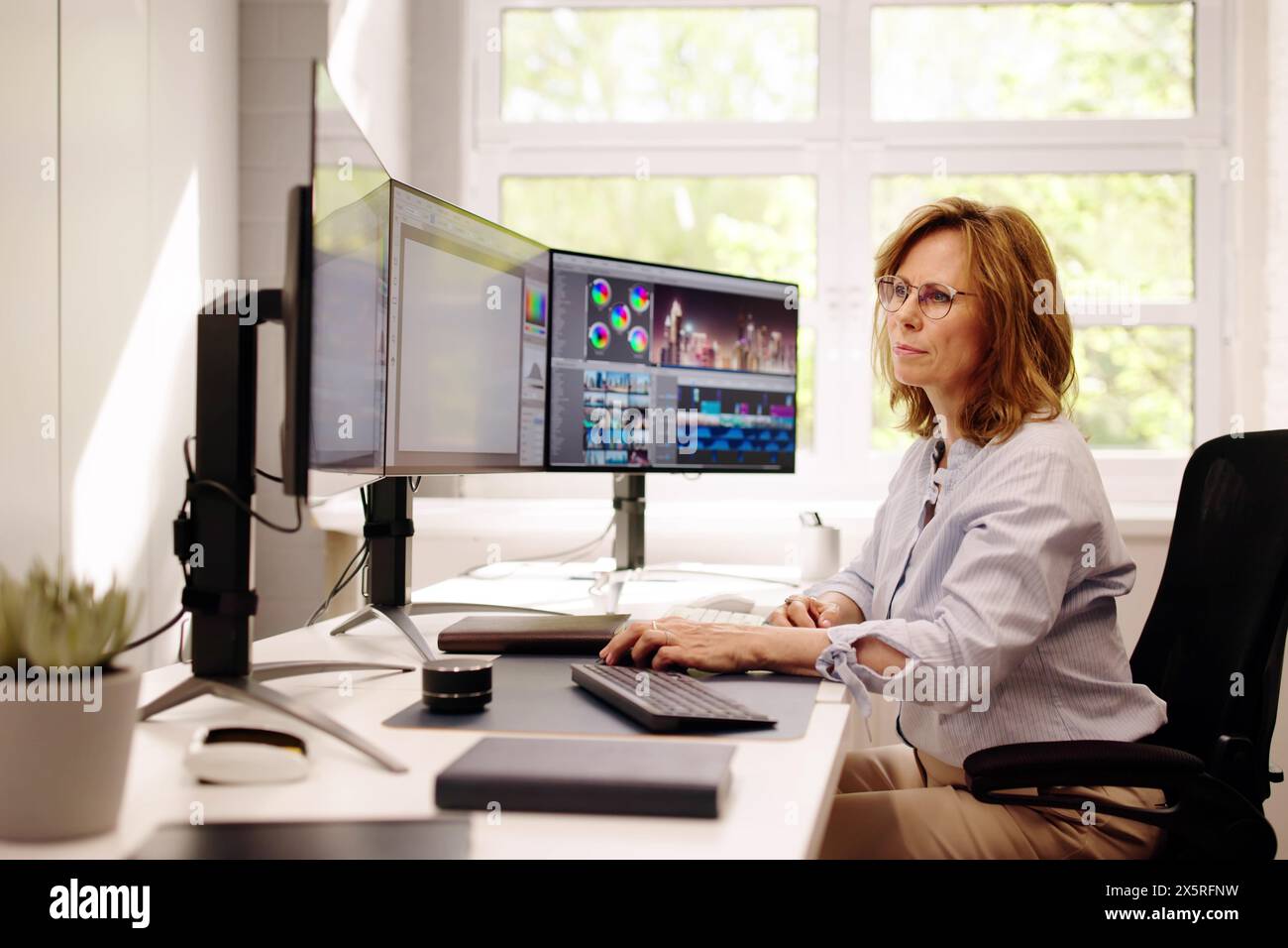 Editing Photo Design For Web On Multiple Screens Stock Photo