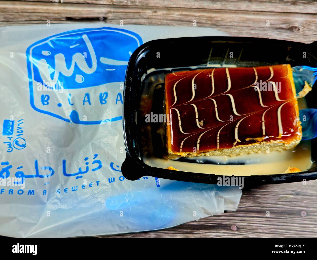 Cairo, Egypt, April 16 2024 Ashtota from B.Laban, tres leches cake