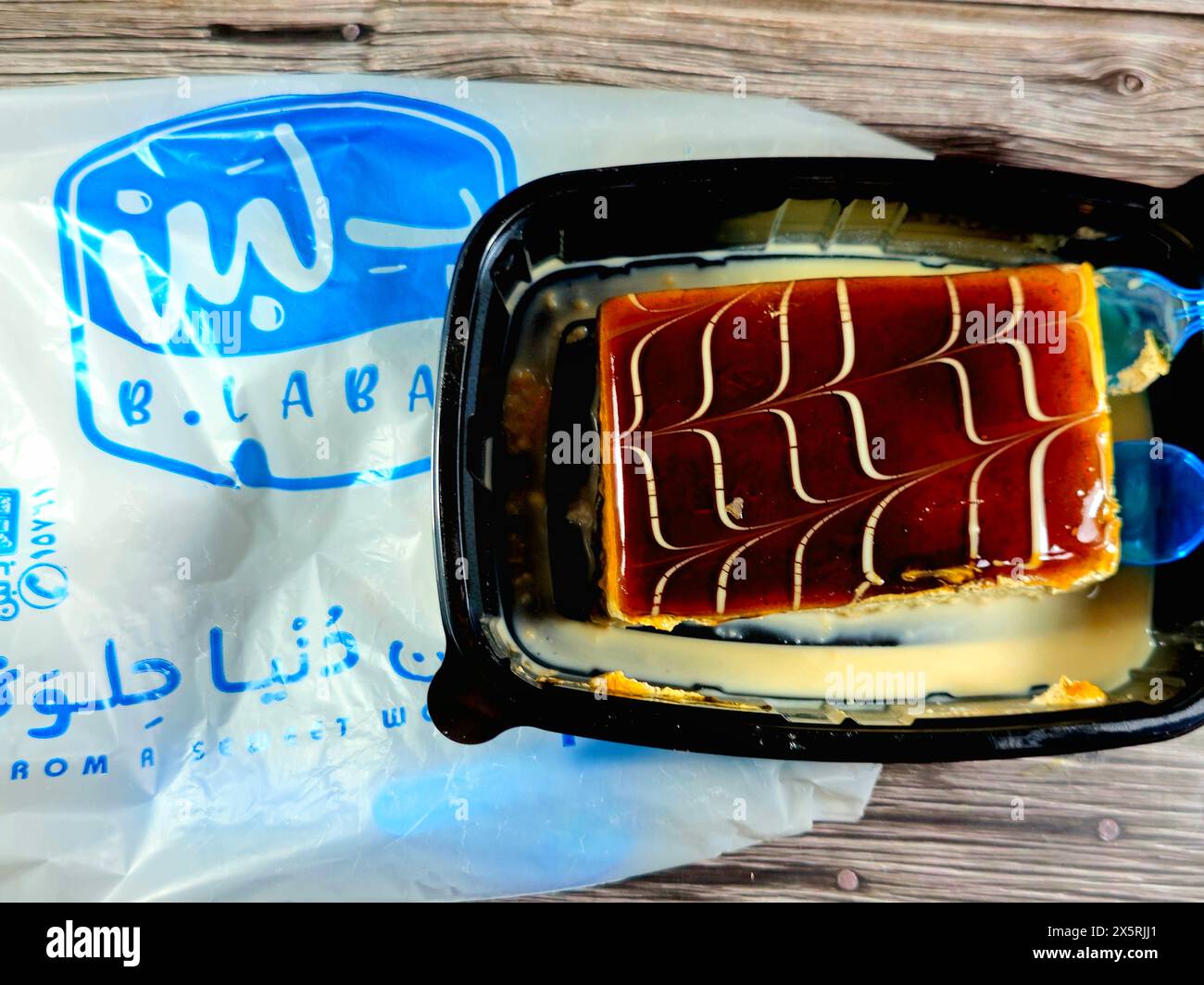 Cairo, Egypt, April 16 2024 Ashtota from B.Laban, tres leches cake