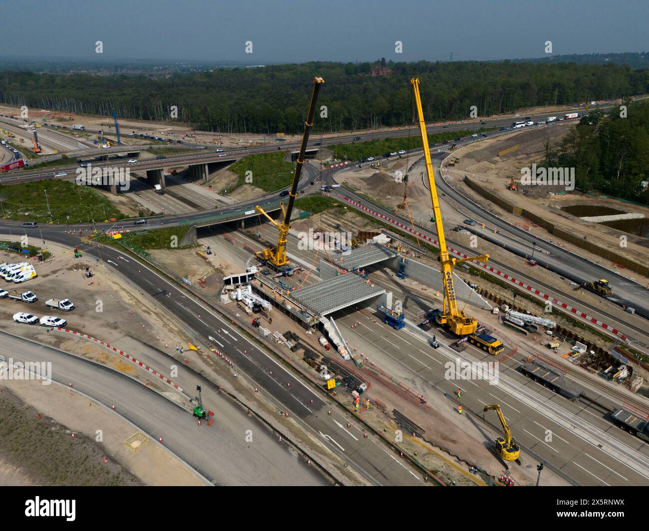 Engineering works taking place at the A3 Wisley interchange at Junction ...