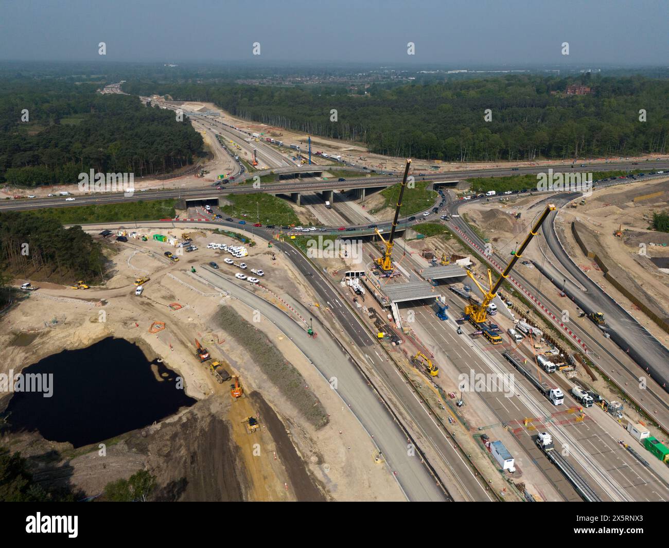 Engineering works taking place at the A3 Wisley interchange at Junction ...