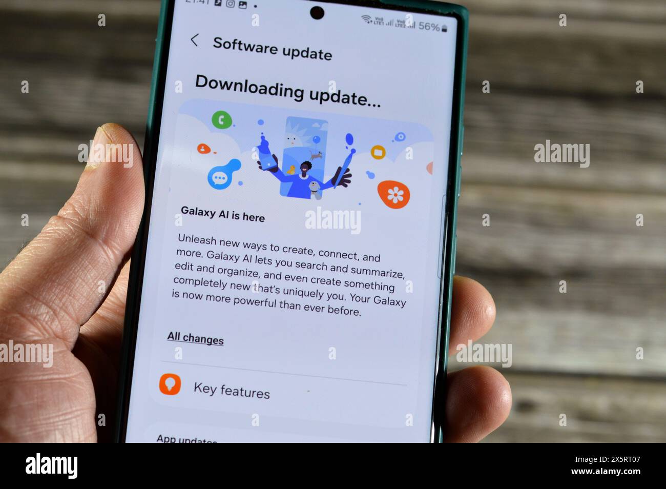 Phone Software Update Graphics Cairo, Egypt, April 1 2024: Samsung software update for Samsung ...