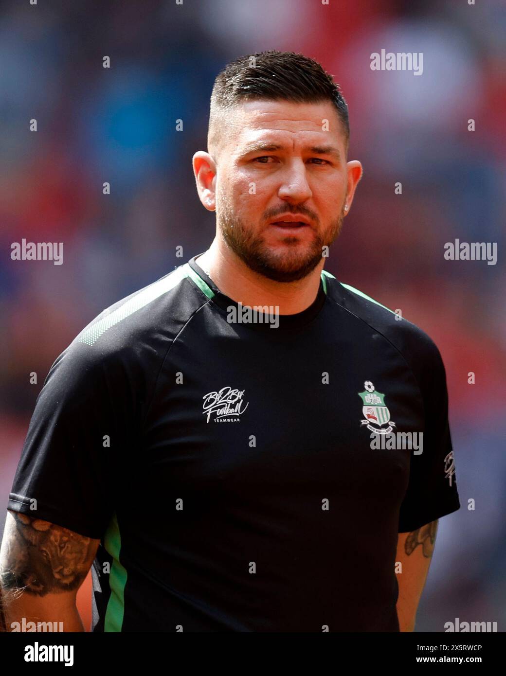Great Wakering Rovers FC manager Marcus Bowers before the Isuzu FA Vase