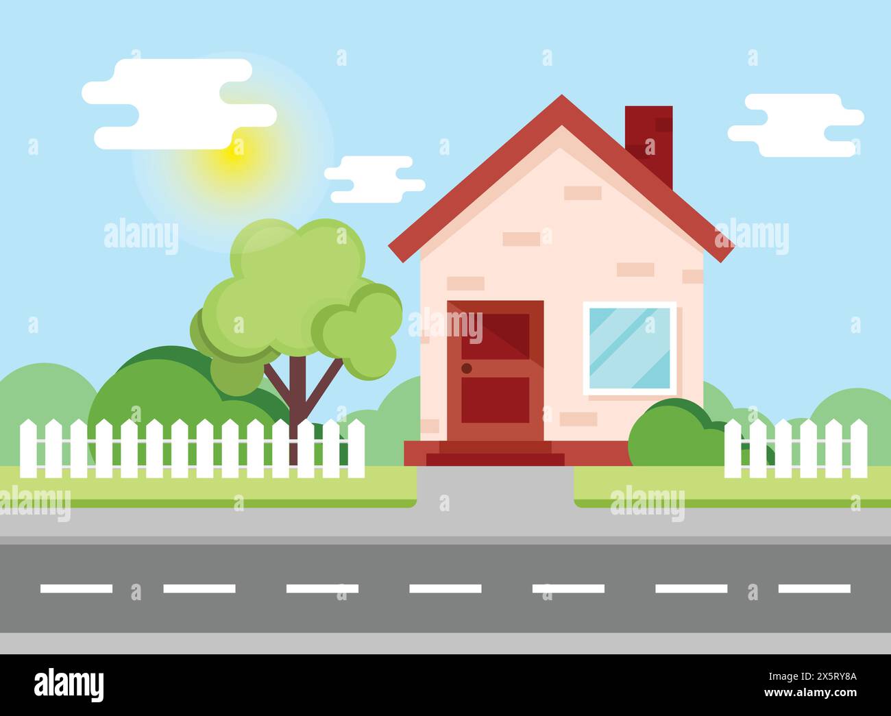 House icon in flat style. Home vector illustration on isolated ...