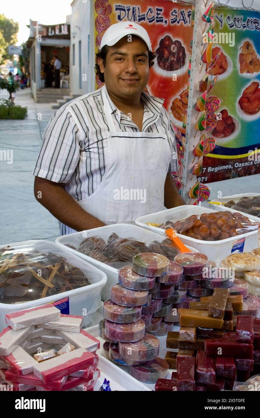 Oaxaca, Mexico, North America.  Day of the Dead Celebrations.  Candy Salesman, Vendor. Stock Photo