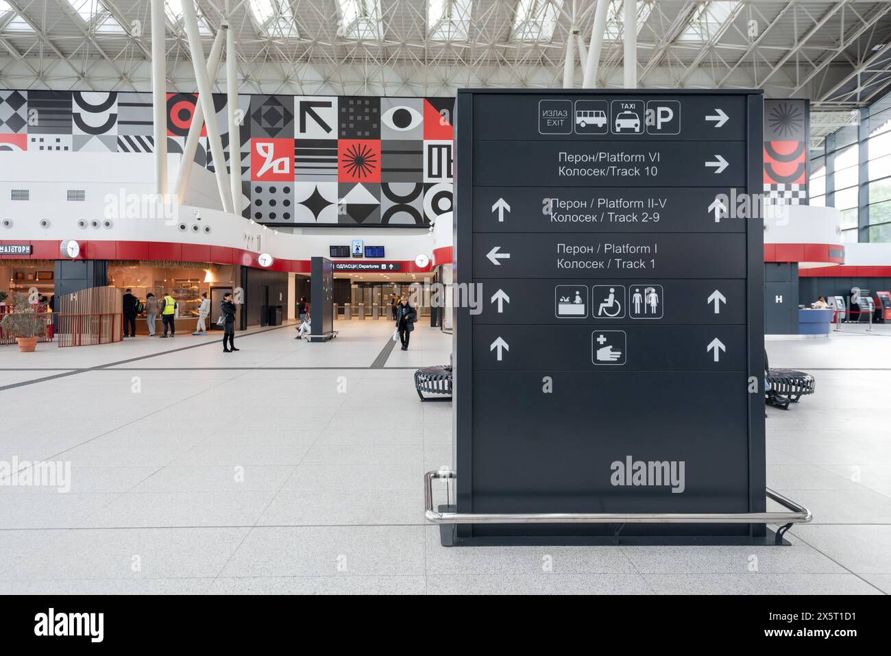 Information sign inside of Belgrade central railway station clearly
