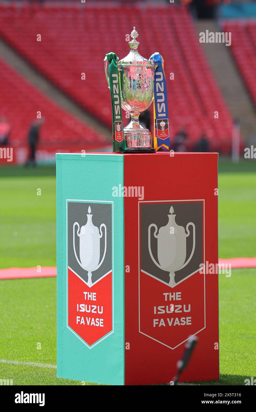London, UK. 11th May, 2024. Wembley, England, May 11th 2024 FA Vase on display before the Isuzu