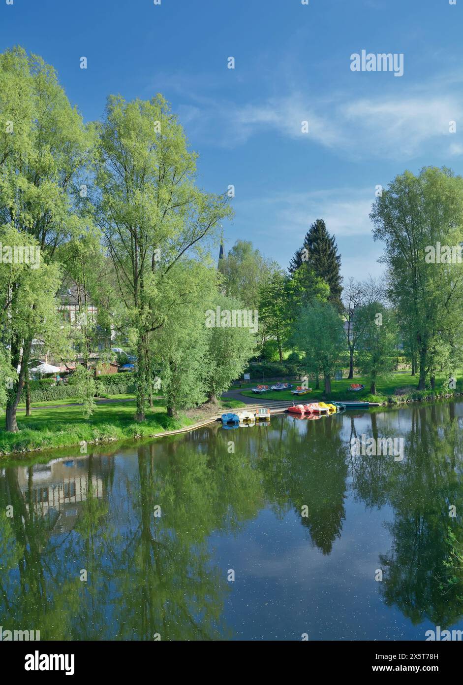climatic Health Resort of Herchen at River Sieg,Rhein-Sieg-Kreis,North Rhine-Westphalia,Germany Stock Photo