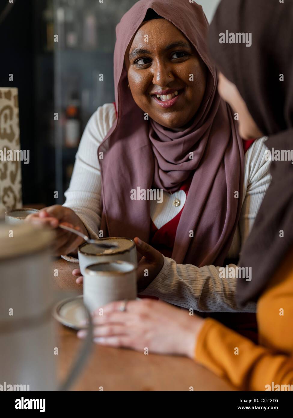 Friends having tea together Stock Photo - Alamy