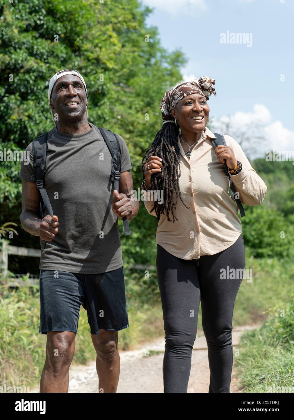 Two women hiking in summer hi-res stock photography and images - Alamy