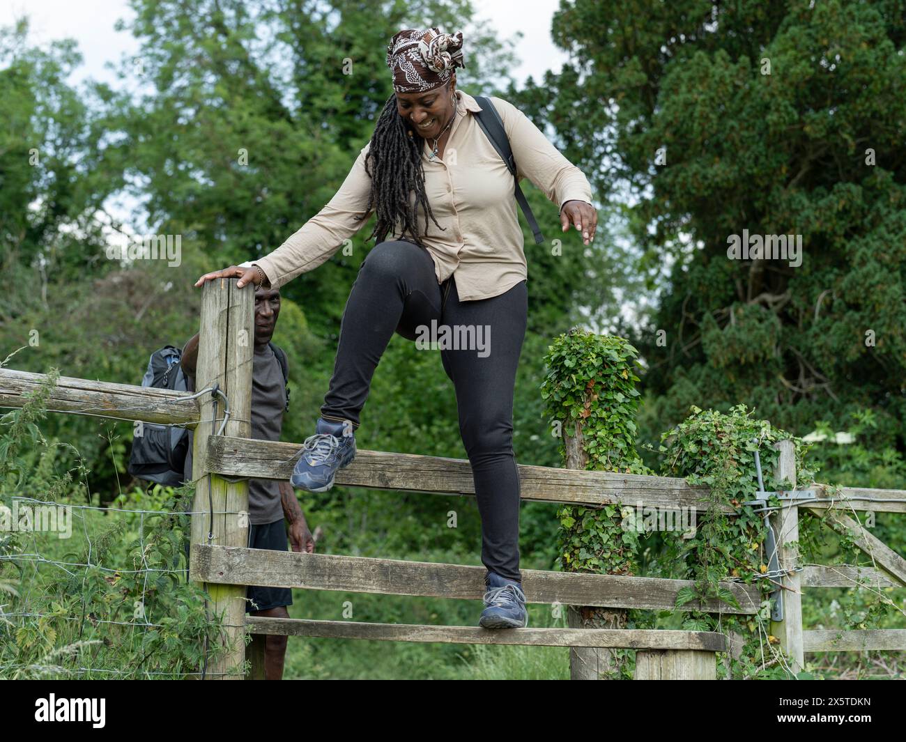 Mature woman walking forest hi-res stock photography and images - Alamy