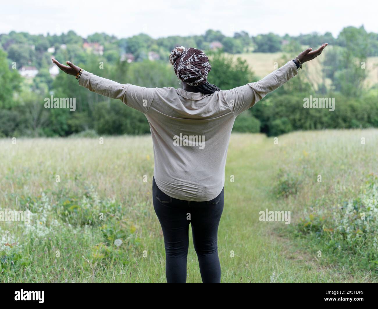 Rear view mature woman in hi-res stock photography and images - Alamy