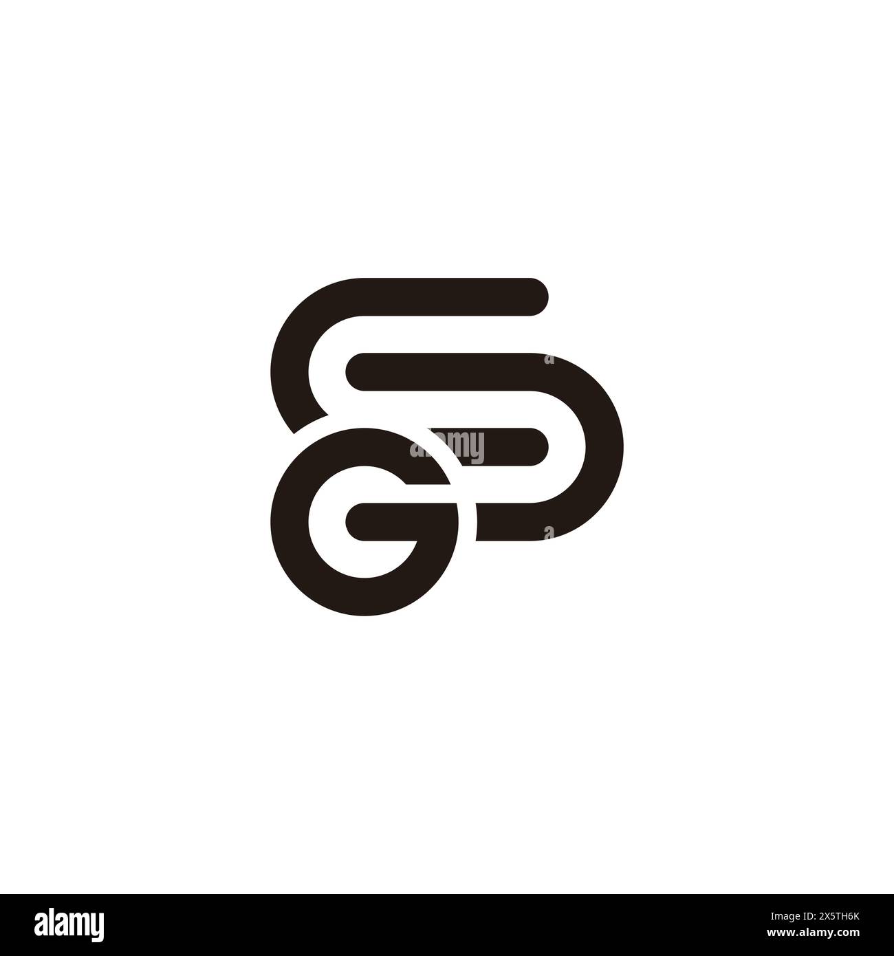 letter sg chair wheel simple logo vector Stock Vector