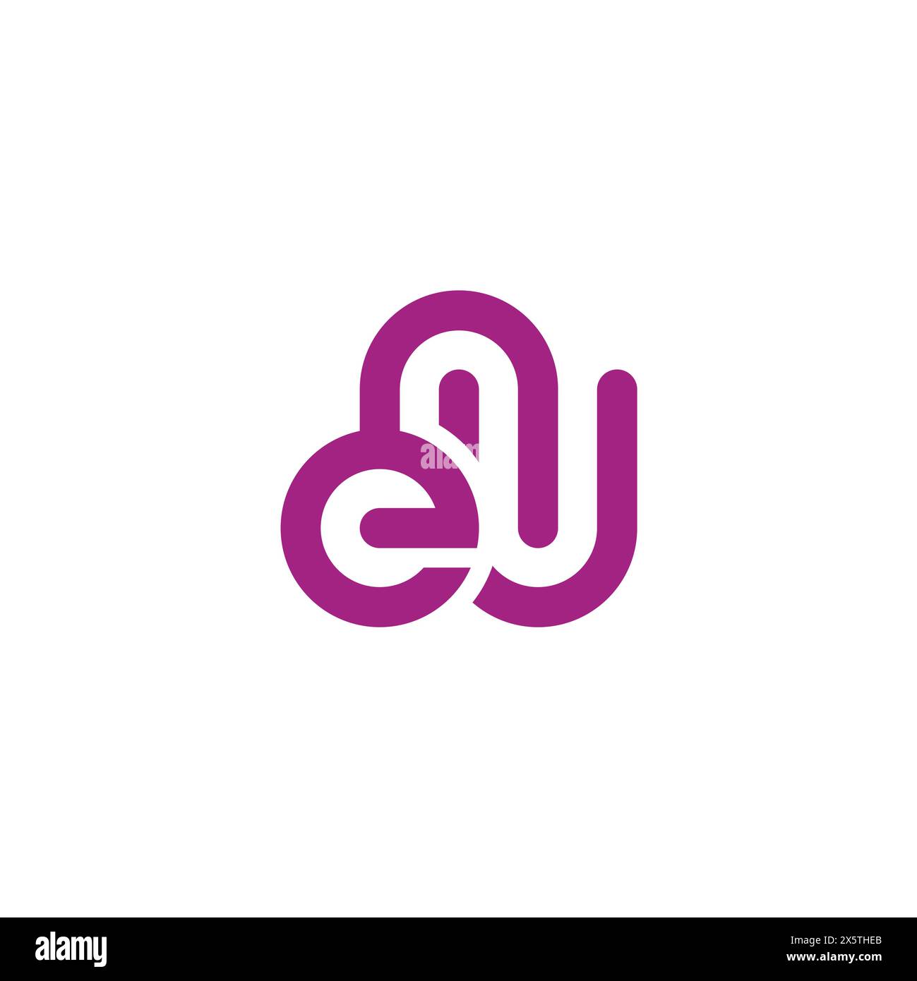 letter en stripes geometric linear simple logo vector Stock Vector