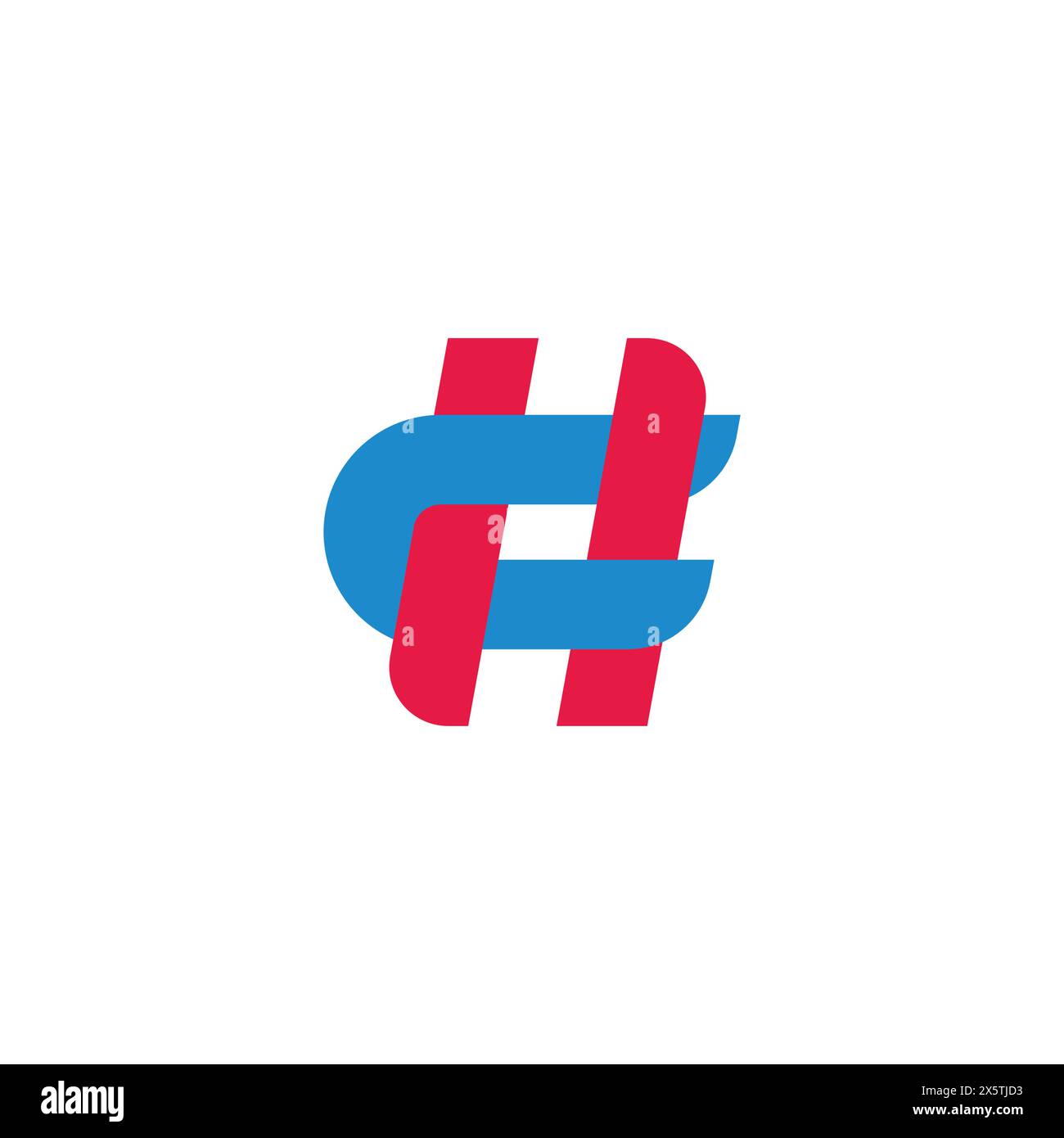 letter hc simple linked overlapping logo vector Stock Vector