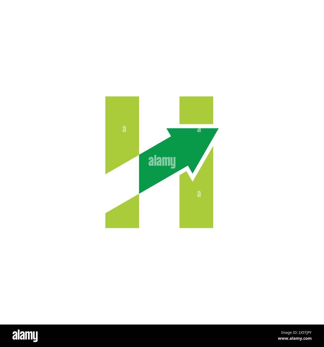 letter h arrow up graphic chart simple logo vector Stock Vector