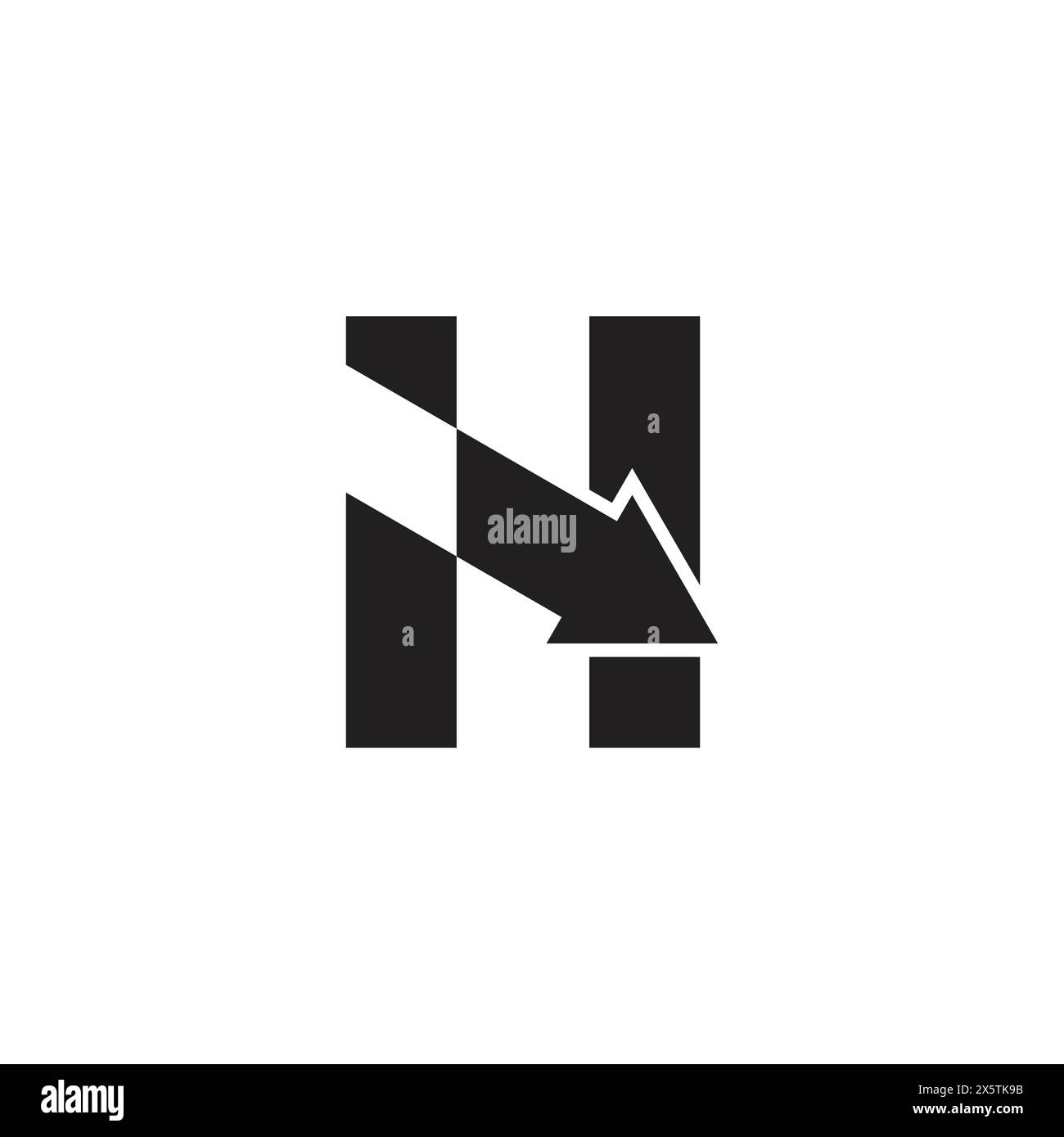 letter h swoosh arrow simple logo vector Stock Vector