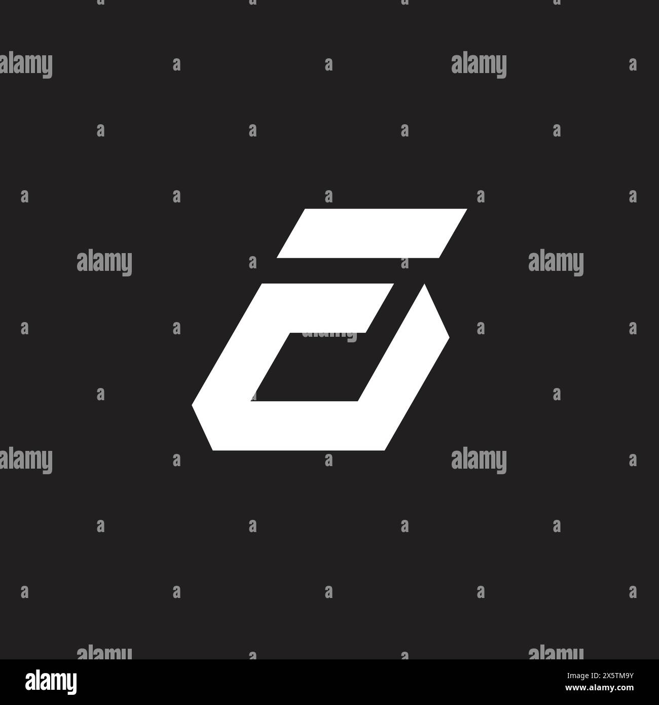 letter fd simple geometric line logo vector Stock Vector