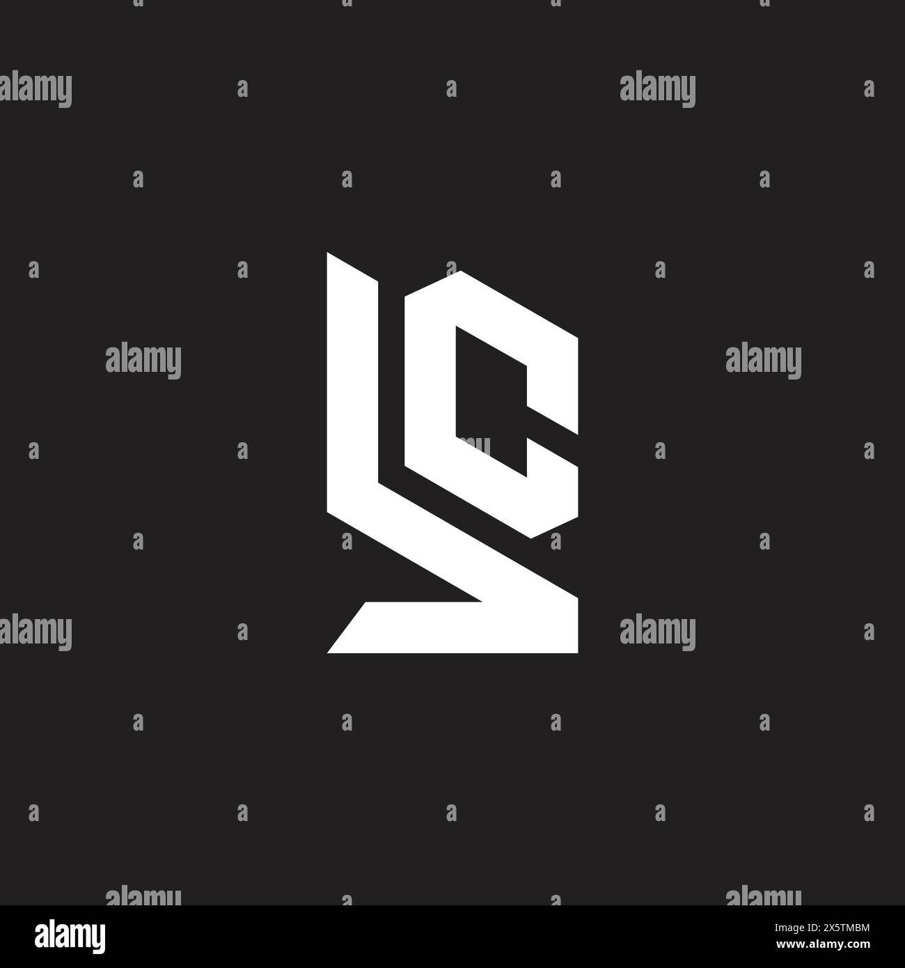 letter bc dimensional simple geometric logo vector Stock Vector