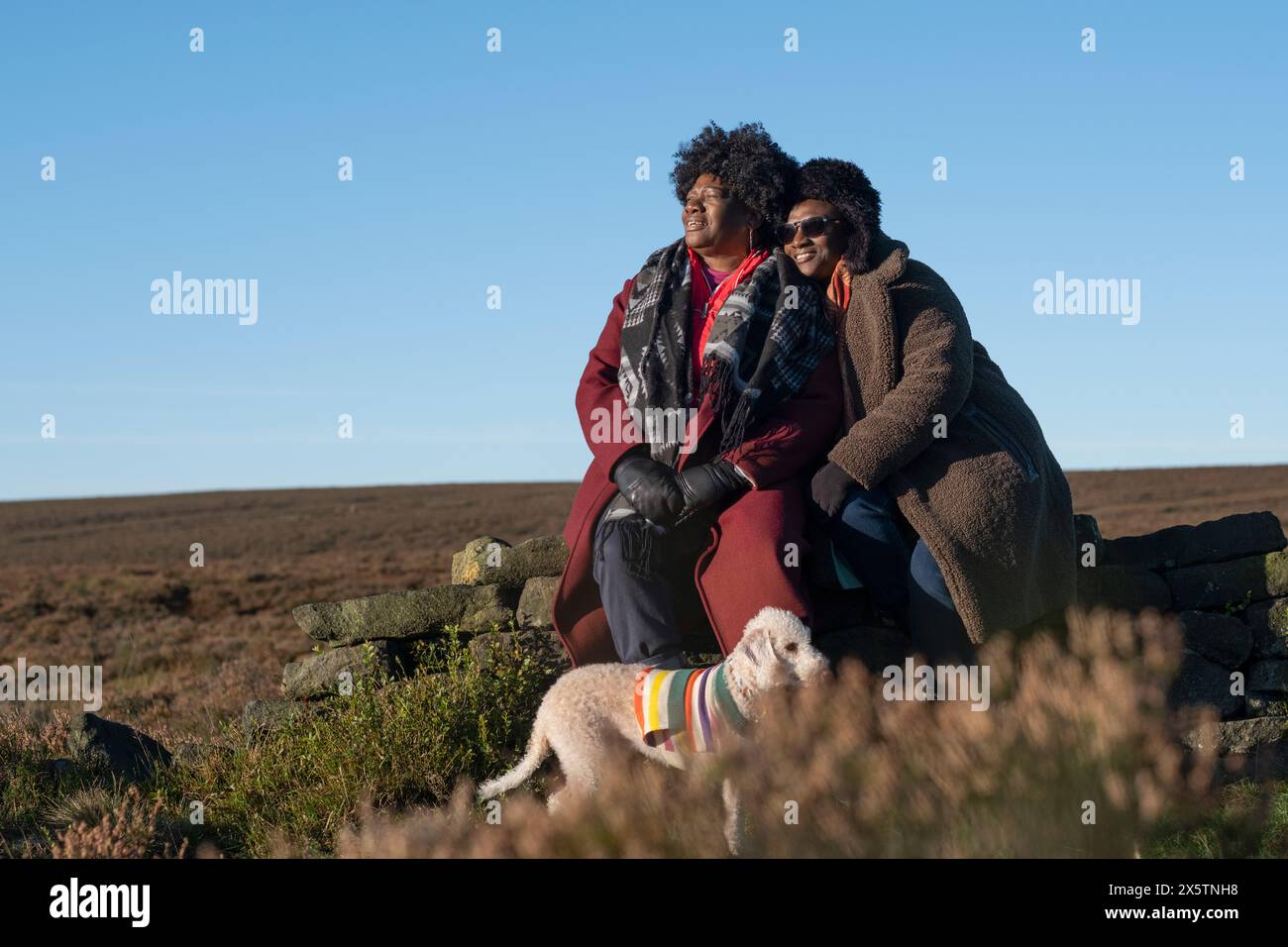 Autumn two people with dog hi-res stock photography and images - Alamy