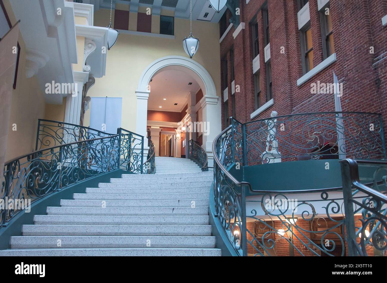 The interior area of a historic building in the mount vernon district of Baltimore maryland. Stock Photo